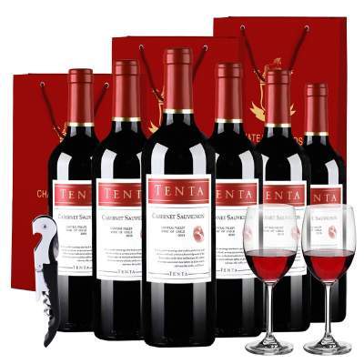 【旗舰店】天帕 智利中央山谷进口干红葡萄酒 750ml*6瓶