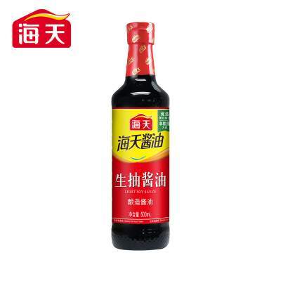 海天生抽酱油500ml家用调味品炒菜提鲜黄豆酿造调味料蒸鱼瓶装