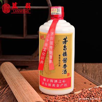 蓝翁贵州酱香型白酒酱酒53度坤沙30号纯粮食高粱酒500ml*6瓶整箱