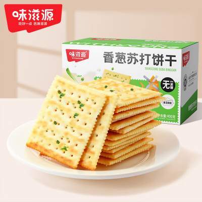 味滋源香葱味苏打饼干早餐饼干  400g*1箱京东配送 