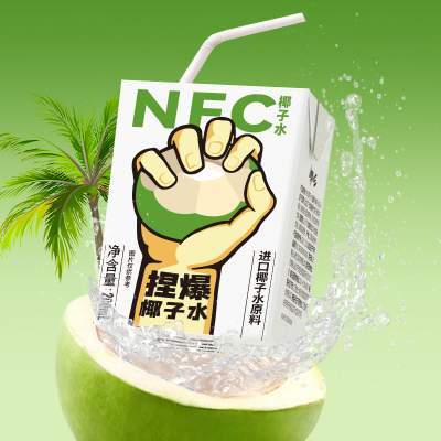 【聚划算】哪吒捏爆100%NFC椰子水200ml*10盒富含天然电解质饮料果汁椰子汁