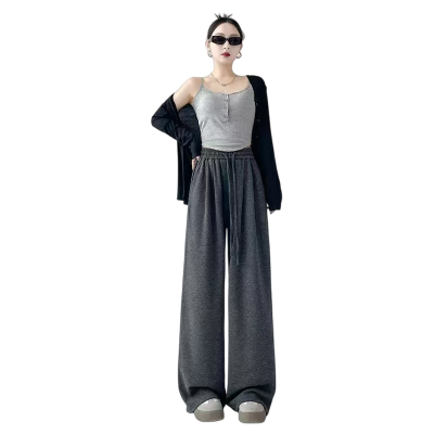 魔悦加绒糯米裤2025秋冬新款口袋显瘦休闲裤