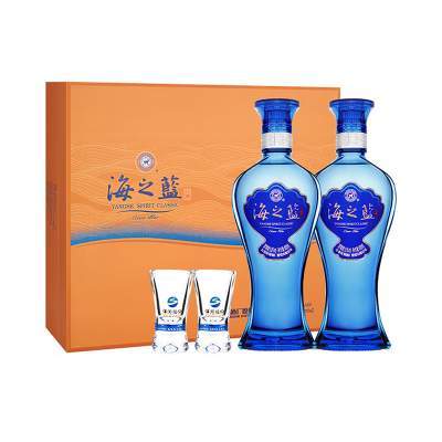 【专享】梦之蓝旗舰店海之蓝52度480ml*2瓶礼盒装白酒过节送礼