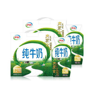 伊利旗舰店专利高钙奶200ml*12盒*1箱+纯牛奶200ml*12盒*1箱MS