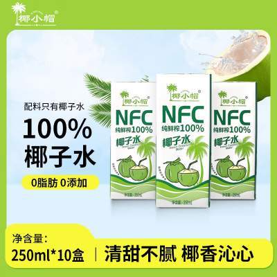 椰小帽NFC椰子水250ml*10瓶京东配送 