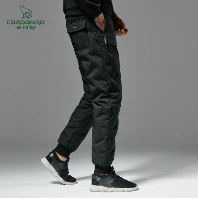 秋冬款男士户外运动羽绒裤外穿加厚保暖防寒休闲束脚长裤YF