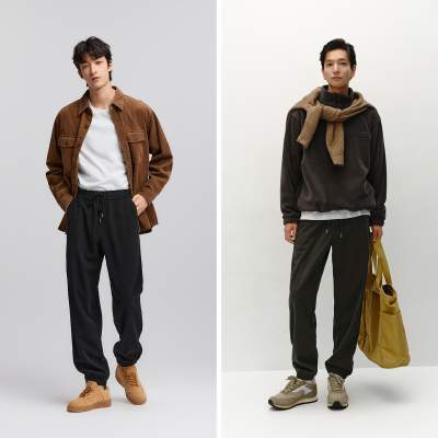 森马休闲裤长裤冬季百搭直筒束脚长裤灯芯绒宽松男女同款-TK