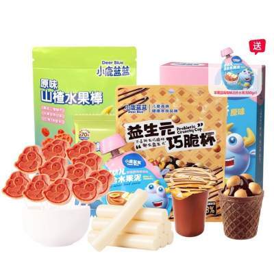 【59元到手9件】小鹿蓝蓝爆款婴儿辅食宝宝零食磨牙棒泡芙山楂棒A