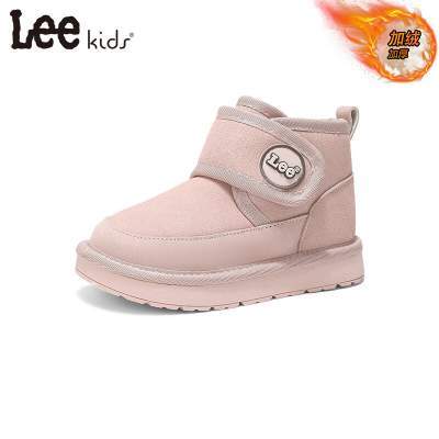 【149包邮】LEE KIDS 中大童休闲保暖魔术贴棉鞋 粉色【加绒】 29 