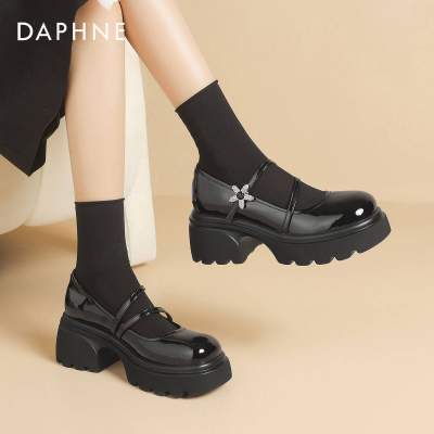 达芙妮时尚单鞋女新款春夏百搭休闲鞋气质乐福单鞋玛丽珍鞋工作鞋