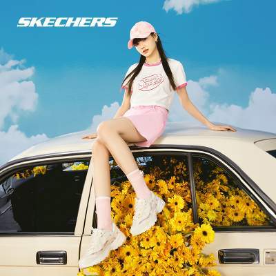 斯凯奇花海熊新款增高老爹鞋官方正品跑步鞋子休闲透气运动鞋女