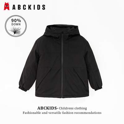 abckids童装男童冲锋衣外套2025冬装新款儿童白鸭绒三防羽绒服潮