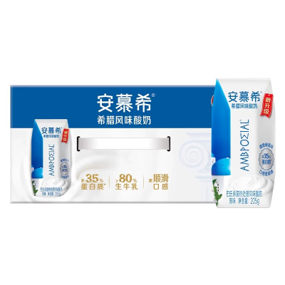 伊利安慕希希腊风味原味酸奶205g*16盒整箱学生早餐