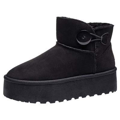 人本雪地靴女款2025新款女鞋冬季加绒加厚保暖鞋子厚底增高棉鞋女