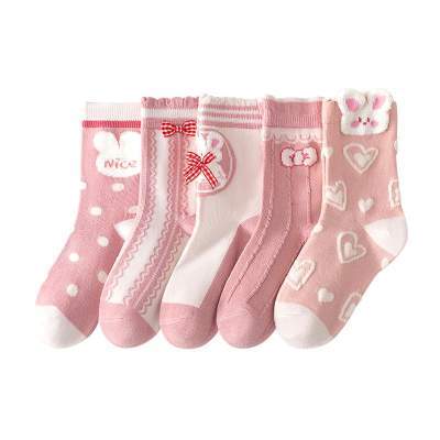 儿童袜子女童春秋纯棉中筒袜全棉宝宝男孩秋冬长筒袜童袜加厚棉袜