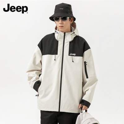 Jeep吉普外套秋冬男女三合一冲锋防泼水风衣男装运动上衣防风夹克