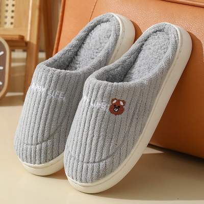 福虹辰冬季新款加绒毛毛厚底棉拖鞋