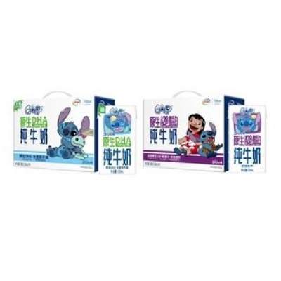 伊利旗舰店QQ星原生DHA/A2β酪蛋白纯牛奶125ml*16盒ms【9月】