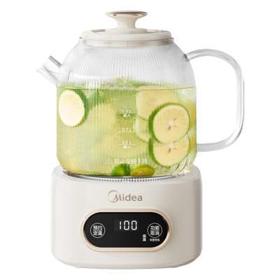美的全玻璃养生壶家用多功能办公室小型恒温煮茶壶纯玻璃电烧水壶